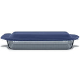 Pyrex® Colors Sculpted Tinted 9" x 13" Baking Dish with Plastic Lid, Smoke
