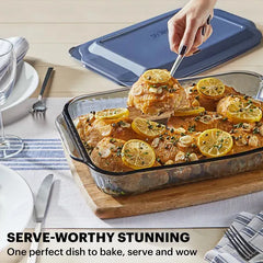 Pyrex® Colors Sculpted Tinted 4-piece Baking Set with Plastic Lids, Smoke