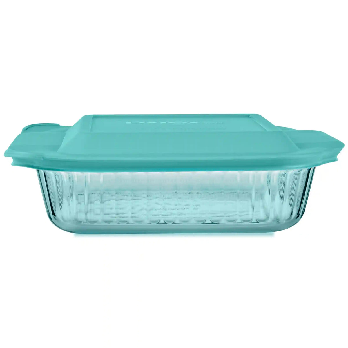 Pyrex® Sculpted Tinted Glass 8" Square Baking Dish with Lid, Aqua