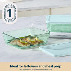 Pyrex® Simply Store® Tinted Glass 11-cup Rectangle Storage Container with Lid, Aqua