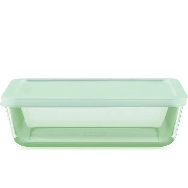 Pyrex® Simply Store® Tinted 6-cup Rectangle Storage with Green Plastic Lid