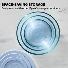 Pyrex® Simply Store® Tinted 6-piece Round Storage Set with Blue Plastic Lids