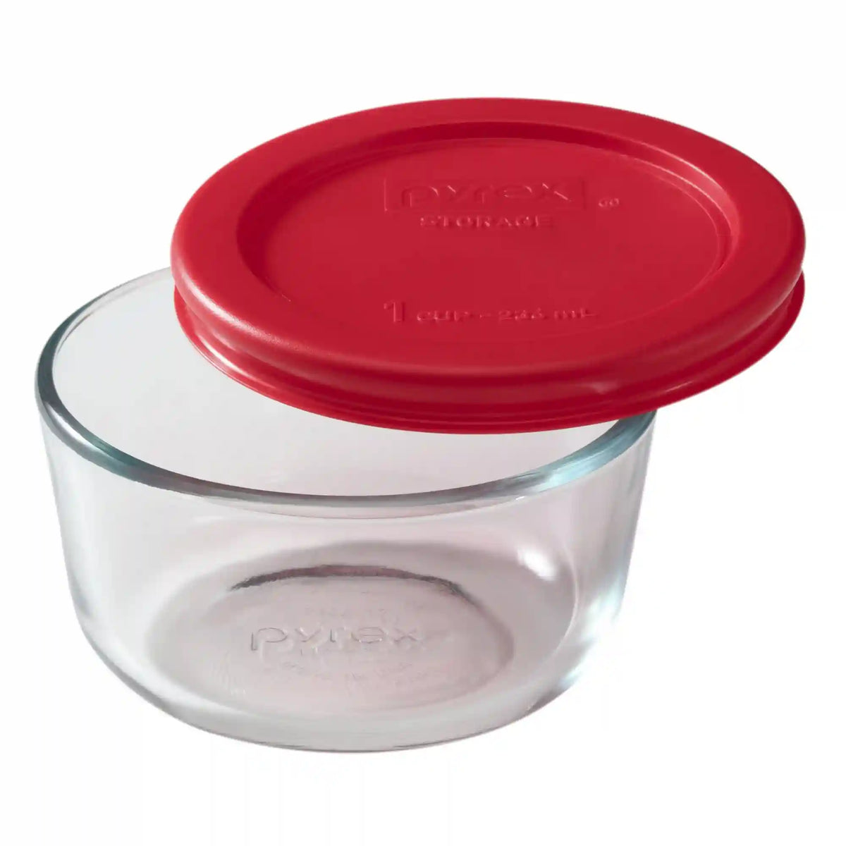 Pyrex® Simply Store® 1-cup Glass Food Storage Container with Red Lid
